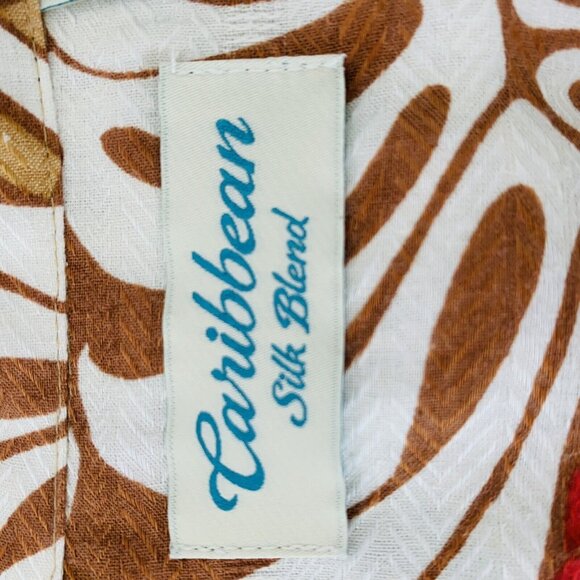 Caribbean Tropical Hawaiian Shirt Size L Silk Blend Aloha Beach Vacation Cruise - Picture 9 of 10
